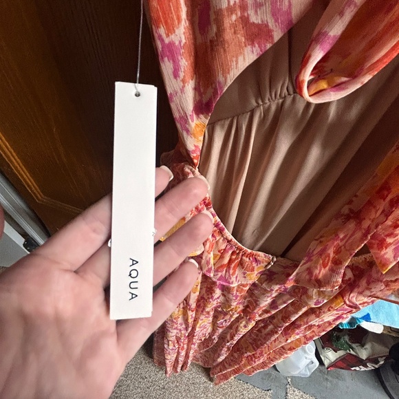 AQUA Pink Multi Leopard Maxi Dress - Picture 6 of 7